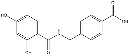 4-{[(2,4-dihydroxyphenyl)formamido]methyl}benzoic acid 구조식 이미지