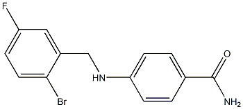 4-{[(2-bromo-5-fluorophenyl)methyl]amino}benzamide 구조식 이미지