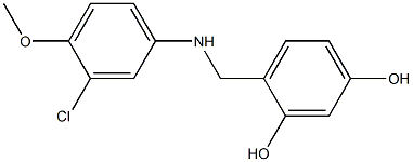 4-{[(3-chloro-4-methoxyphenyl)amino]methyl}benzene-1,3-diol 구조식 이미지