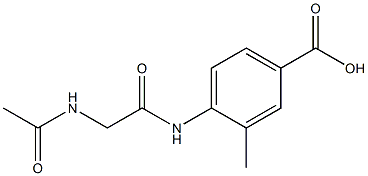 4-{[(acetylamino)acetyl]amino}-3-methylbenzoic acid 구조식 이미지