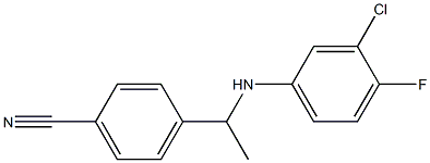 4-{1-[(3-chloro-4-fluorophenyl)amino]ethyl}benzonitrile Structure