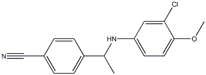 4-{1-[(3-chloro-4-methoxyphenyl)amino]ethyl}benzonitrile 구조식 이미지