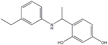 4-{1-[(3-ethylphenyl)amino]ethyl}benzene-1,3-diol 구조식 이미지