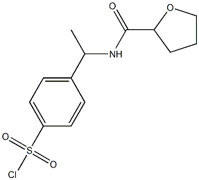 4-{1-[(tetrahydrofuran-2-ylcarbonyl)amino]ethyl}benzenesulfonyl chloride Structure