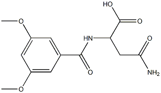 4-amino-2-[(3,5-dimethoxybenzoyl)amino]-4-oxobutanoic acid 구조식 이미지