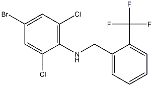 4-bromo-2,6-dichloro-N-{[2-(trifluoromethyl)phenyl]methyl}aniline Structure