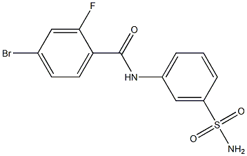 4-bromo-2-fluoro-N-(3-sulfamoylphenyl)benzamide 구조식 이미지