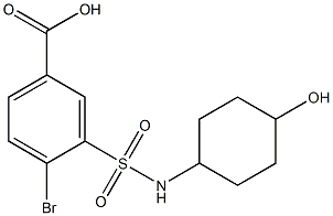 4-bromo-3-[(4-hydroxycyclohexyl)sulfamoyl]benzoic acid Structure