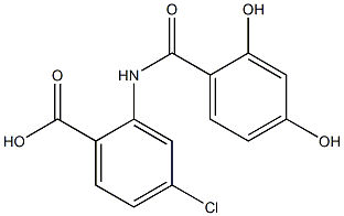 4-chloro-2-[(2,4-dihydroxybenzene)amido]benzoic acid 구조식 이미지