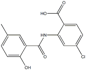 4-chloro-2-[(2-hydroxy-5-methylbenzene)amido]benzoic acid Structure