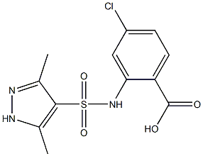 4-chloro-2-[(3,5-dimethyl-1H-pyrazole-4-)sulfonamido]benzoic acid Structure