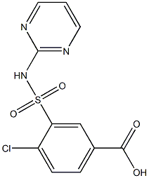 4-chloro-3-(pyrimidin-2-ylsulfamoyl)benzoic acid 구조식 이미지