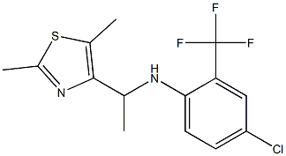 4-chloro-N-[1-(2,5-dimethyl-1,3-thiazol-4-yl)ethyl]-2-(trifluoromethyl)aniline 구조식 이미지