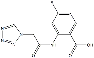 4-fluoro-2-[(1H-tetrazol-1-ylacetyl)amino]benzoic acid 구조식 이미지