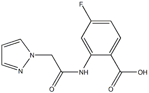 4-fluoro-2-[2-(1H-pyrazol-1-yl)acetamido]benzoic acid Structure