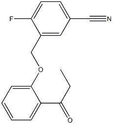 4-fluoro-3-(2-propanoylphenoxymethyl)benzonitrile 구조식 이미지