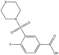 4-fluoro-3-(thiomorpholine-4-sulfonyl)benzoic acid Structure