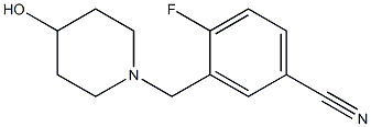 4-fluoro-3-[(4-hydroxypiperidin-1-yl)methyl]benzonitrile 구조식 이미지