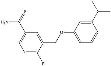 4-fluoro-3-[3-(propan-2-yl)phenoxymethyl]benzene-1-carbothioamide 구조식 이미지