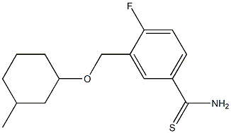 4-fluoro-3-{[(3-methylcyclohexyl)oxy]methyl}benzene-1-carbothioamide 구조식 이미지