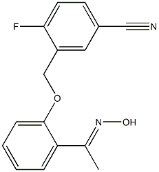 4-fluoro-3-{2-[1-(hydroxyimino)ethyl]phenoxymethyl}benzonitrile 구조식 이미지