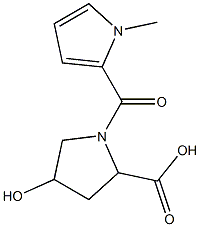 4-hydroxy-1-[(1-methyl-1H-pyrrol-2-yl)carbonyl]pyrrolidine-2-carboxylic acid 구조식 이미지