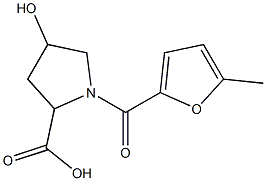 4-hydroxy-1-[(5-methylfuran-2-yl)carbonyl]pyrrolidine-2-carboxylic acid Structure