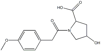 4-hydroxy-1-[2-(4-methoxyphenyl)acetyl]pyrrolidine-2-carboxylic acid 구조식 이미지