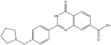 4-oxo-2-[4-(pyrrolidin-1-ylmethyl)phenyl]-3,4-dihydroquinazoline-7-carboxylic acid 구조식 이미지