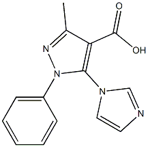 5-(1H-imidazol-1-yl)-3-methyl-1-phenyl-1H-pyrazole-4-carboxylic acid 구조식 이미지