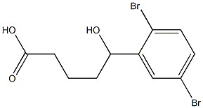 5-(2,5-dibromophenyl)-5-hydroxypentanoic acid 구조식 이미지