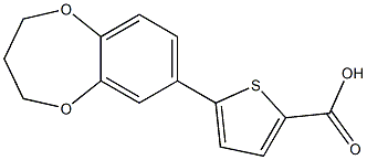 5-(3,4-dihydro-2H-1,5-benzodioxepin-7-yl)thiophene-2-carboxylic acid Structure