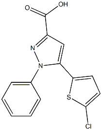 5-(5-chlorothiophen-2-yl)-1-phenyl-1H-pyrazole-3-carboxylic acid Structure