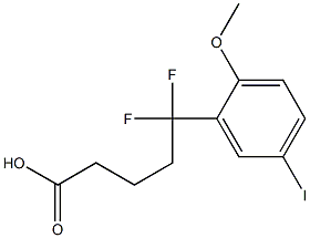 5,5-difluoro-5-(5-iodo-2-methoxyphenyl)pentanoic acid 구조식 이미지