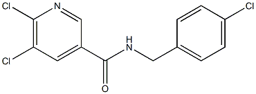 5,6-dichloro-N-[(4-chlorophenyl)methyl]pyridine-3-carboxamide 구조식 이미지