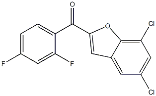 5,7-dichloro-2-[(2,4-difluorophenyl)carbonyl]-1-benzofuran 구조식 이미지