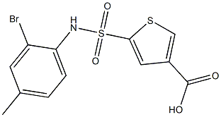 5-[(2-bromo-4-methylphenyl)sulfamoyl]thiophene-3-carboxylic acid 구조식 이미지