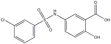 5-[(3-chlorobenzene)sulfonamido]-2-hydroxybenzoic acid 구조식 이미지