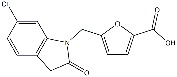 5-[(6-chloro-2-oxo-2,3-dihydro-1H-indol-1-yl)methyl]furan-2-carboxylic acid 구조식 이미지