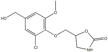 5-[2-chloro-4-(hydroxymethyl)-6-methoxyphenoxymethyl]-1,3-oxazolidin-2-one 구조식 이미지