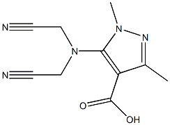 5-[bis(cyanomethyl)amino]-1,3-dimethyl-1H-pyrazole-4-carboxylic acid Structure