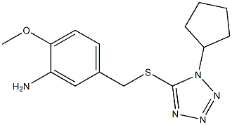 5-{[(1-cyclopentyl-1H-1,2,3,4-tetrazol-5-yl)sulfanyl]methyl}-2-methoxyaniline 구조식 이미지