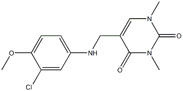 5-{[(3-chloro-4-methoxyphenyl)amino]methyl}-1,3-dimethyl-1,2,3,4-tetrahydropyrimidine-2,4-dione 구조식 이미지