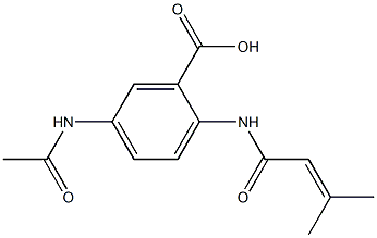 5-acetamido-2-(3-methylbut-2-enamido)benzoic acid Structure