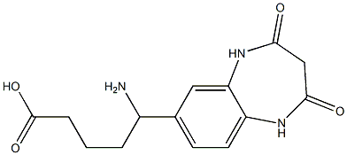 5-amino-5-(2,4-dioxo-2,3,4,5-tetrahydro-1H-1,5-benzodiazepin-7-yl)pentanoic acid 구조식 이미지