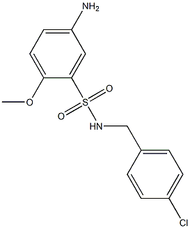 5-amino-N-[(4-chlorophenyl)methyl]-2-methoxybenzene-1-sulfonamide 구조식 이미지