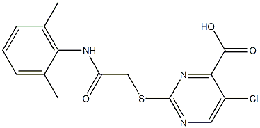 5-chloro-2-({2-[(2,6-dimethylphenyl)amino]-2-oxoethyl}thio)pyrimidine-4-carboxylic acid Structure