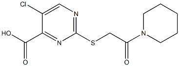 5-chloro-2-[(2-oxo-2-piperidin-1-ylethyl)thio]pyrimidine-4-carboxylic acid Structure