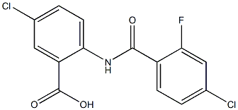 5-chloro-2-[(4-chloro-2-fluorobenzene)amido]benzoic acid Structure