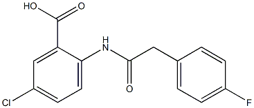 5-chloro-2-[2-(4-fluorophenyl)acetamido]benzoic acid Structure